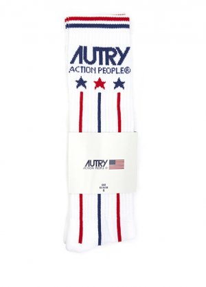 Женские носки с красно-белым логотипом Autry