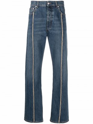Прямые джинсы с контрастной окантовкой Alexander McQueen. Цвет: синий