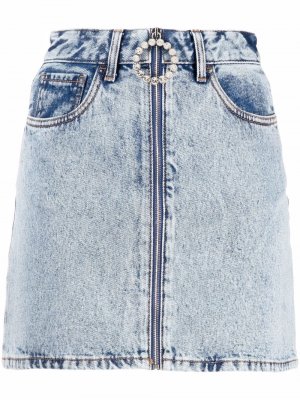 Джинсовая мини-юбка с завышенной талией Alessandra Rich. Цвет: синий