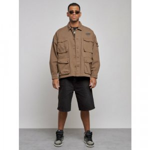 Джинсовая куртка , размер 52, коричневый MTFORCE. Цвет: коричневый