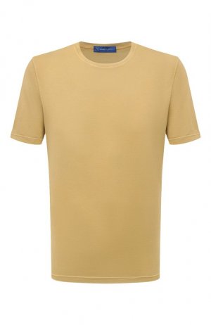Хлопковая футболка Andrea Campagna. Цвет: жёлтый