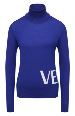 Шерстяная водолазка Versace. Цвет: синий