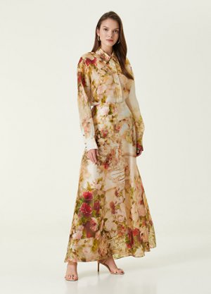 Шелковая юбка макси с цветочным принтом Zimmermann
