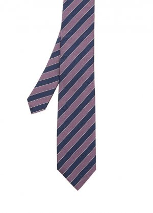 Пурпурный шелковый галстук в полоску Zegna