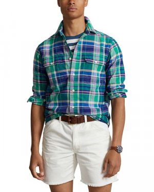 Оксфордская рабочая рубашка классического кроя с длинными рукавами и пуговицами спереди , цвет Multi Polo Ralph Lauren
