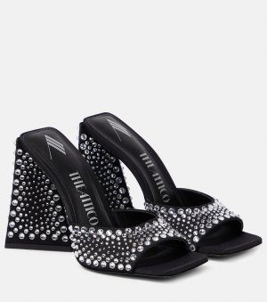 Атласные туфли-мофели devon с декором , черный The Attico