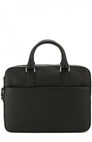 Кожаная сумка для ноутбука Dior. Цвет: черный