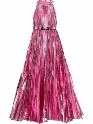Плиссированное платье миди Christopher Kane. Цвет: розовый