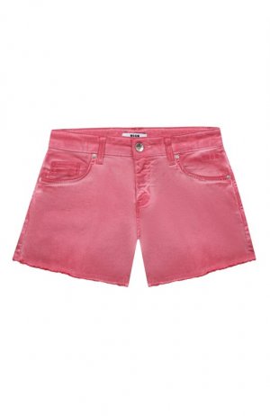 Джинсовые шорты MSGM kids. Цвет: розовый