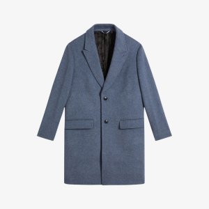Однобортное шерстяное пальто Raydon с острыми лацканами , синий Ted Baker
