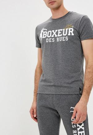 Футболка Boxeur Des Rues. Цвет: серый