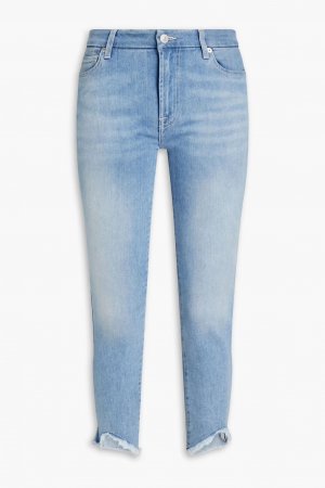 Укороченные потертые джинсы скинни со средней посадкой , легкий деним 7 For All Mankind