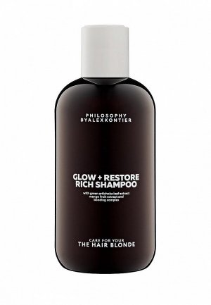 Шампунь Philosophy by Alex Kontier Glow+Restore Rich Shampoo, для блеска и реконструкции осветленных окрашенных волос, 250 мл. Цвет: розовый