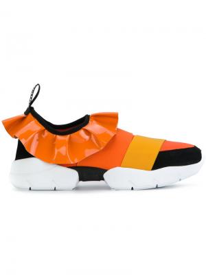 Кроссовки с оборками Emilio Pucci. Цвет: жёлтый и оранжевый