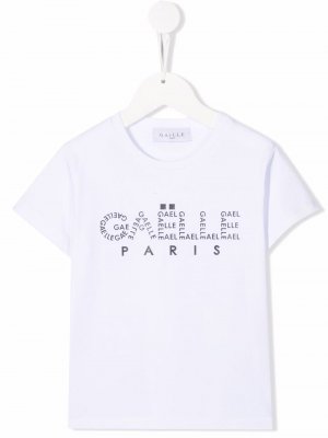 Logo-print cotton T-Shirt Gaelle Paris Kids. Цвет: белый