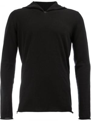 Приталенный свитер с капюшоном Label Under Construction. Цвет: черный