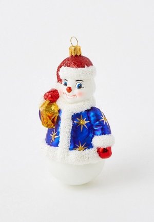 Игрушка елочная Грай Снеговик с фонарем синий рос. Цвет: разноцветный