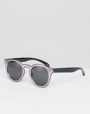 Солнцезащитные очки кошачьи глаза в стиле колор блок Monki. Цвет: розовый