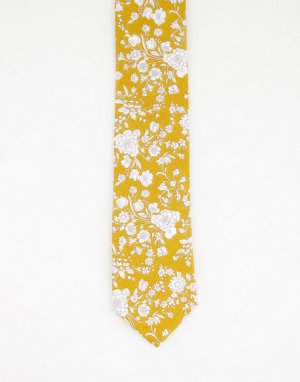 Горчичный галстук с цветочным принтом Liberty-Желтый Gianni Feraud