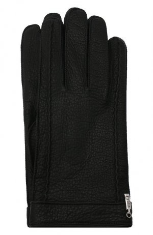 Кожаные перчатки Zilli. Цвет: чёрный