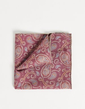 Платок для нагрудного кармана с принтом пейсли -Красный Bolongaro Trevor