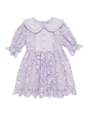 Лиловое кружевное мини-платье для маленьких девочек и , фиолетовый Self-Portrait