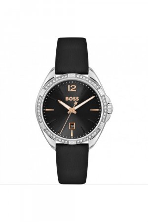 Модные аналоговые кварцевые часы Felina из нержавеющей стали — 1502624 , черный BOSS