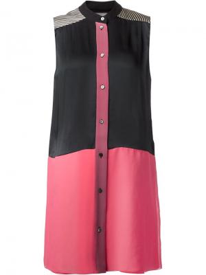 Платье-рубашка колор-блок Bouchra Jarrar. Цвет: розовый и фиолетовый