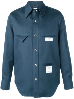 Куртка-макинтош с нашивками Thom Browne. Цвет: синий