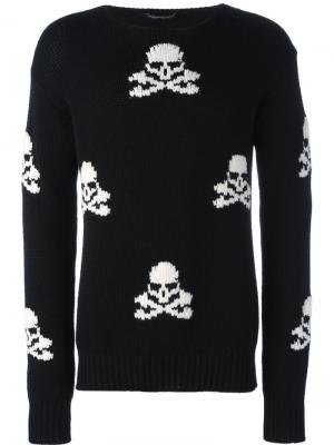 Пуловер с узором skull Ermanno Scervino. Цвет: чёрный