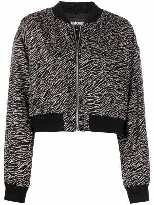 Shimmer-zebra print bomber jacket Just Cavalli. Цвет: черный