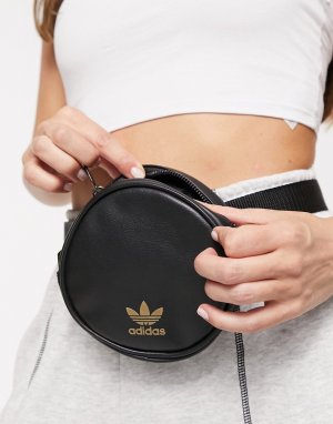 Черная круглая сумка-кошелек на пояс -Черный цвет adidas Originals