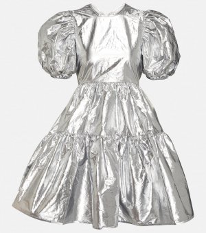 Мини-платье Sylvie из металлизированной тафты CECILIE BAHNSEN, металлик Bahnsen