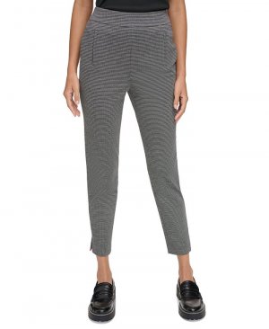 Женские брюки с зауженным разрезом и узором «гусиные лапки» , серый Calvin Klein