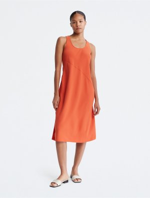 Платье-майка Scoopneck Midi, оранжевый Calvin Klein