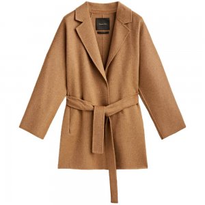 Пальто Short Robe With Belt, светло-коричневый Massimo Dutti