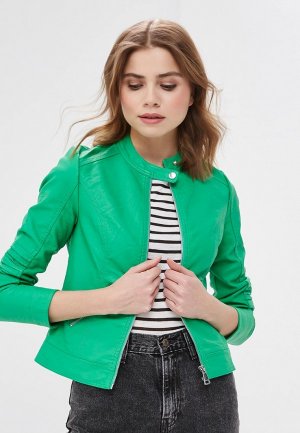 Куртка кожаная Z-Design. Цвет: зеленый