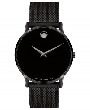 Мужские часы Swiss Museum с черным браслетом сеткой PVD, 40 мм Movado