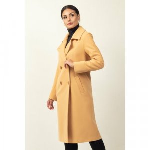 Пальто , размер 40-42, желтый, горчичный MARGO. Цвет: горчичный/желтый/охра/бежевый/экрю