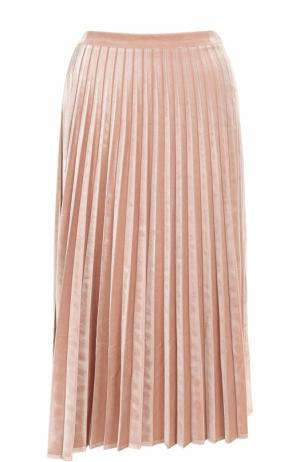 Плиссированная бархатная юбка-миди D.Exterior. Цвет: светло-розовый
