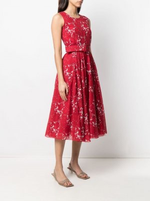 Платье миди с цветочным принтом Samantha Sung. Цвет: красный