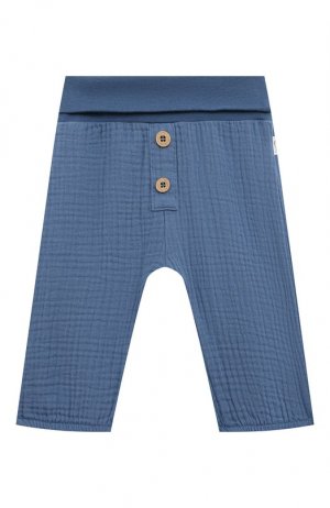 Хлопковые брюки Sanetta. Цвет: синий