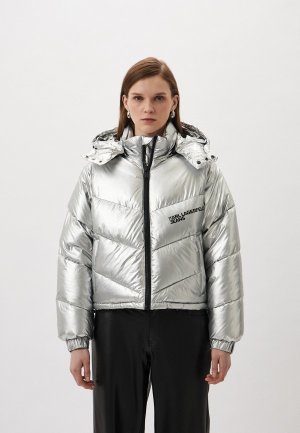 Куртка утепленная Karl Lagerfeld Jeans. Цвет: серебряный