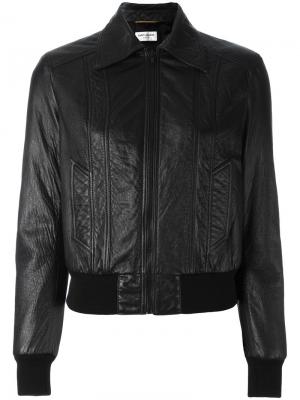 Куртка-бомбер с панельным дизайном Saint Laurent. Цвет: чёрный
