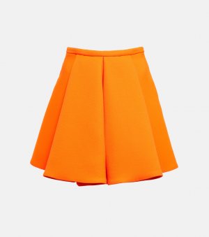 Мини-юбка со складками из твила , апельсин Versace