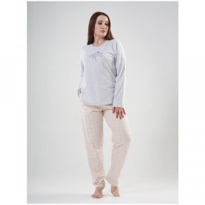 Пижама , размер 50-52, серый Vienetta. Цвет: серый