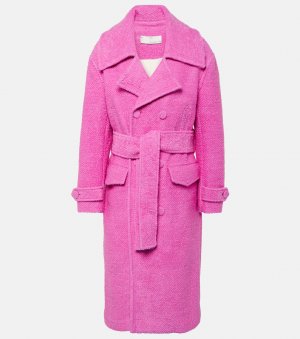 Двубортное пальто из смесовой шерсти Xu Zhi, розовый ZHI
