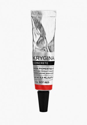 Средство Krygina Cosmetics универсальное для макияжа. Кремовый пигмент Concrete Hot Red, 4,5 мл. Цвет: красный