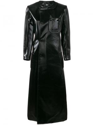 Длинное пальто с нагрудным карманом Yang Li. Цвет: чёрный