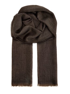 Кашемировый шарф с волокнами шелка в коричневой гамме BERTOLO CASHMERE. Цвет: коричневый